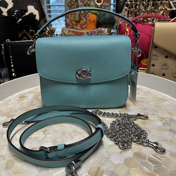 Coach Handbags - NWT Coach Cassie 19 Tiffany Blue color Rare! So Nice.